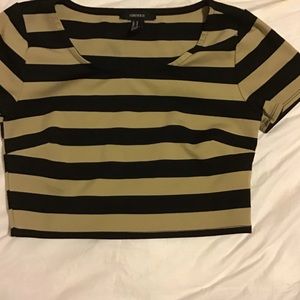 Forever 21 Black and Tan Crop Top